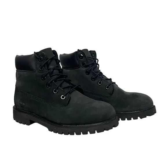 Timberland Junior Premium 6 Inch Waterproof School Prep Boots Black 6M 8W