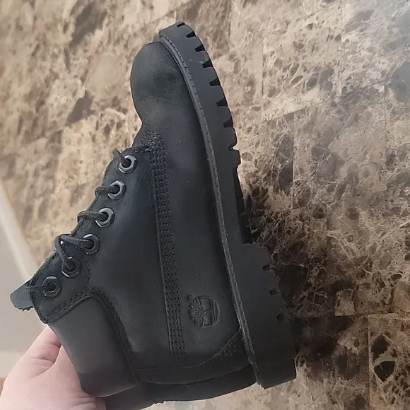 Timberland Kid's TD Premium 6-Inch Waterproof Boots Shoes - black Nubuck Sz. 10