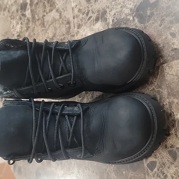 Timberland Kid's TD Premium 6-Inch Waterproof Boots Shoes - black Nubuck Sz. 10