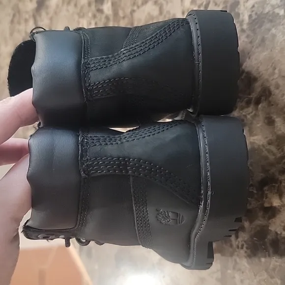 Timberland Kid's TD Premium 6-Inch Waterproof Boots Shoes - black Nubuck Sz. 10