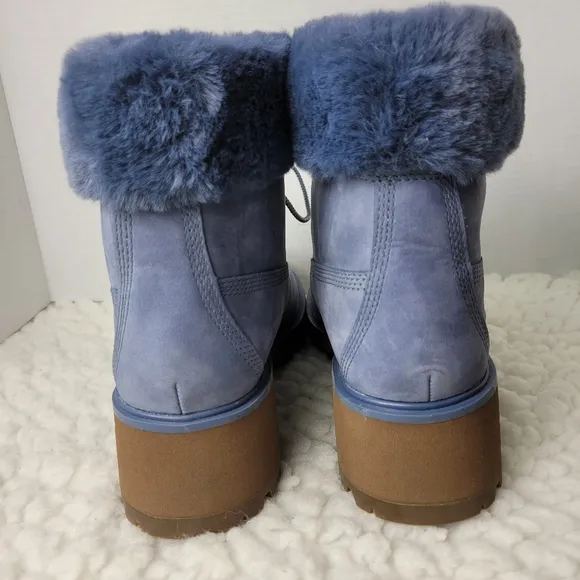 Timberland Kinsley 6-Inch Womens Waterproof Boots Size 9 Blue Suede A2HSA073