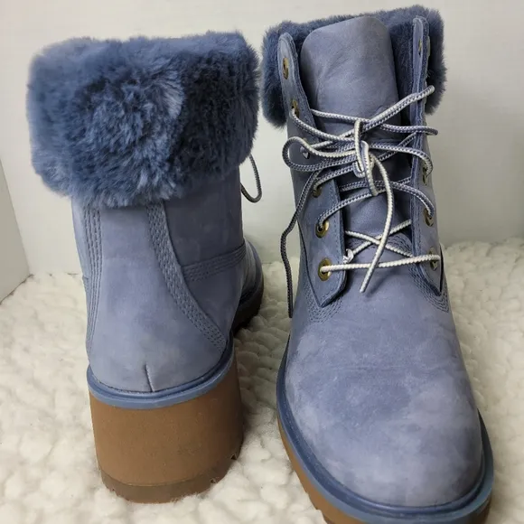Timberland Kinsley 6-Inch Womens Waterproof Boots Size 9 Blue Suede A2HSA073
