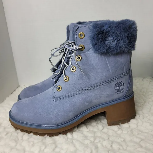 Timberland Kinsley 6-Inch Womens Waterproof Boots Size 9 Blue Suede A2HSA073