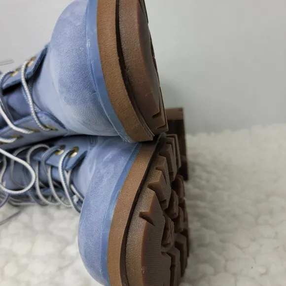 Timberland Kinsley 6-Inch Womens Waterproof Boots Size 9 Blue Suede A2HSA073