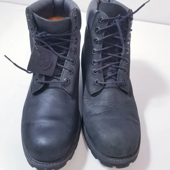 Timberland Mens size 10M 6&quot; Premium Waterproof Classic Black Leather Boots