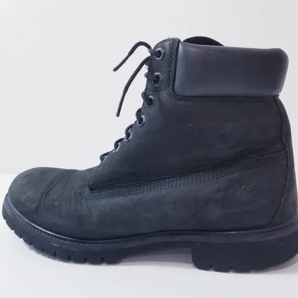 Timberland Mens size 10M 6&quot; Premium Waterproof Classic Black Leather Boots