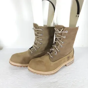 Timberland Women's Jayne US8M Brown Leather Fleece Lace Up Waterproof Boots
