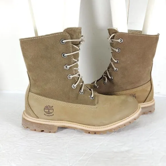Timberland Women's Jayne US8M Brown Leather Fleece Lace Up Waterproof Boots