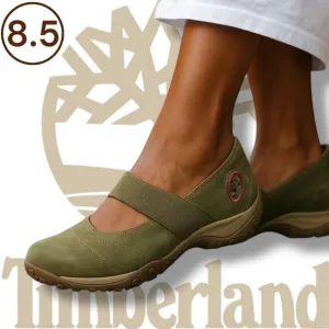 Timberland Womens Slip On Elastic Strap Mary Jane Sneaker Shoes Green Size 8.5M