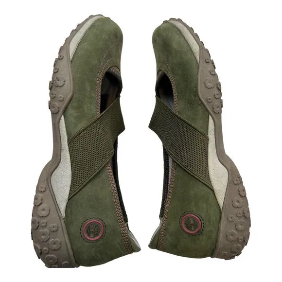 Timberland Womens Slip On Elastic Strap Mary Jane Sneaker Shoes Green Size 8.5M