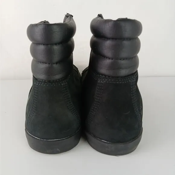 Timberland Women's SZ 10 Dausette Black Leather Ankle Sneaker Boots A34118