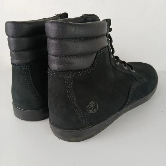 Timberland Women's SZ 10 Dausette Black Leather Ankle Sneaker Boots A34118