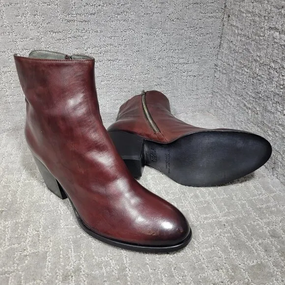 To Boot New York Elena Women's Size 11M US Burgundy Leather Ankle Bootie Boots