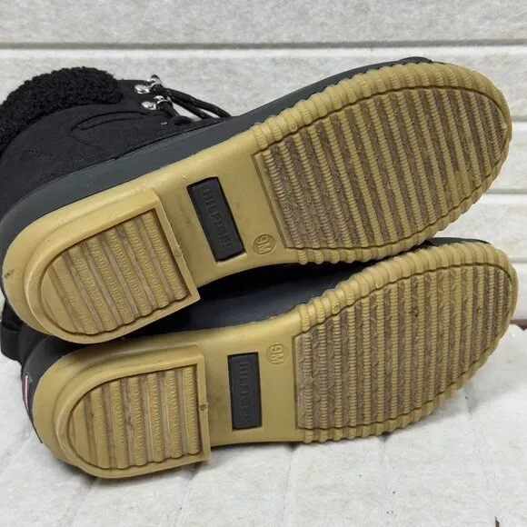 Tommy Hilfiger Black Waterproof Winter Duck Boots 9Sherpa Lining &amp; Rubber Soles