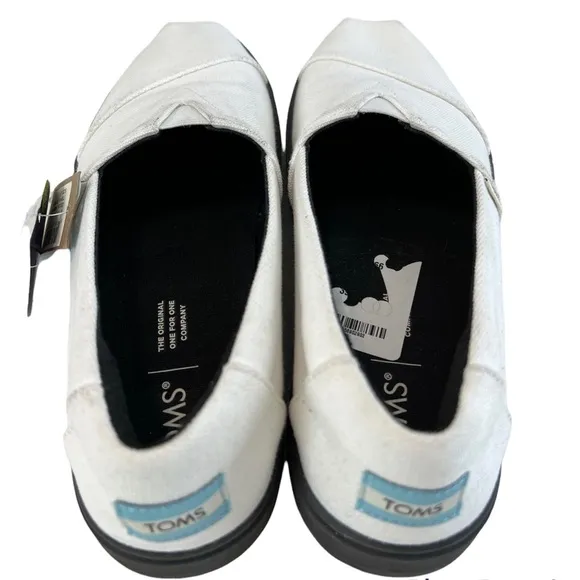 Toms Lug-Sole Alpagarta White Canvas Slip-On Sneakers Size W8