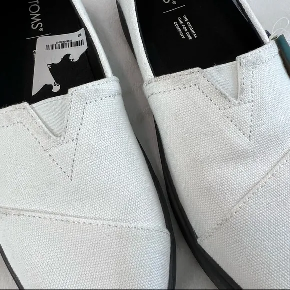 Toms Lug-Sole Alpagarta White Canvas Slip-On Sneakers Size W8