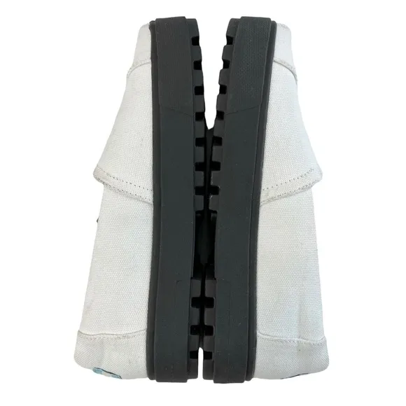 Toms Lug-Sole Alpagarta White Canvas Slip-On Sneakers Size W8