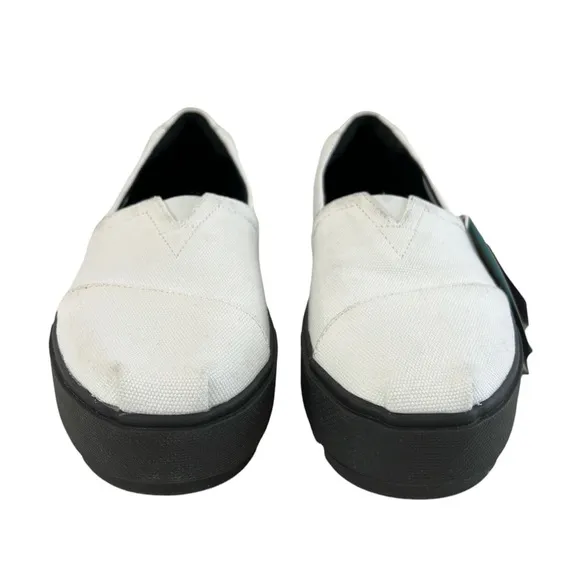Toms Lug-Sole Alpagarta White Canvas Slip-On Sneakers Size W8