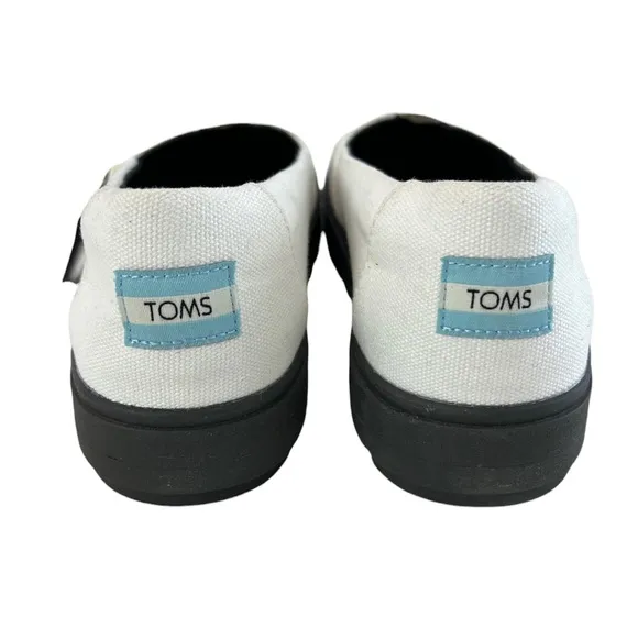 Toms Lug-Sole Alpagarta White Canvas Slip-On Sneakers Size W8