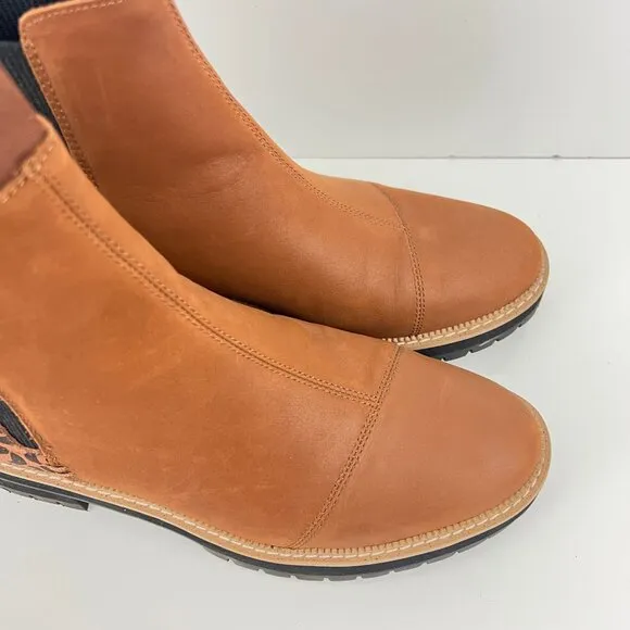 TOMS Women's Dakota Water Resistant Leather Chelsea Boots leopard print Size 9 M