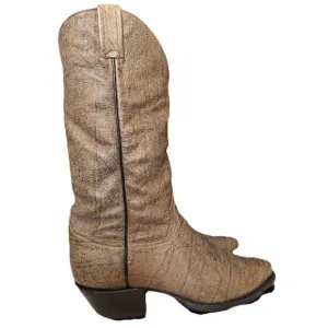 Tony Lama Gray Cowboy Boots Men’s 9 D Style 6434 Leather Pointed Toe Embroidered