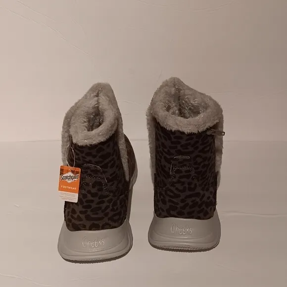 Tony Little Cheeks Grey Cheetah Print Whimsical Fashion Boots Size 9
