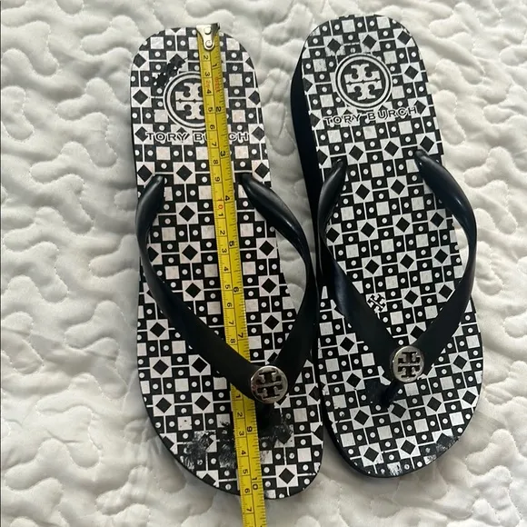 Tory Burch Black and White Sandals