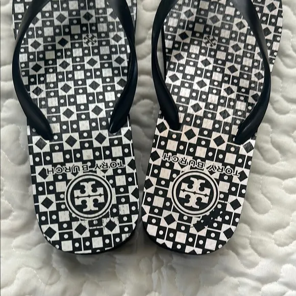 Tory Burch Black and White Sandals
