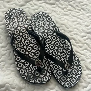 Tory Burch Black and White Sandals