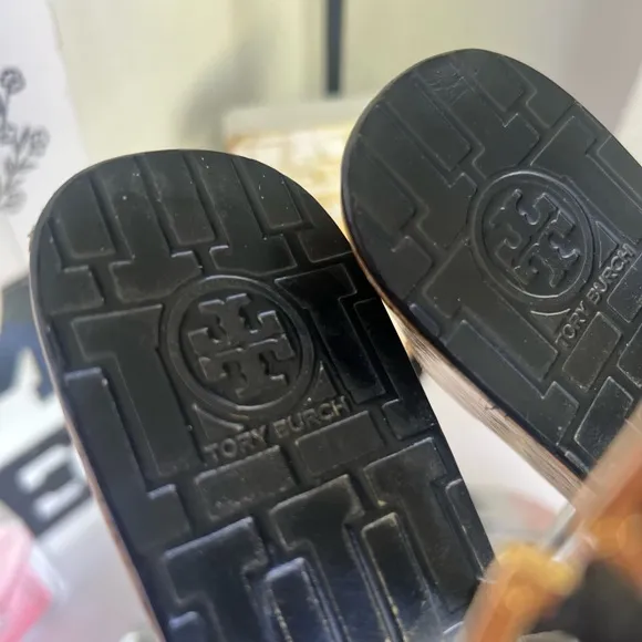 Tory Burch Black Sandals with Gold Details size 9.5m