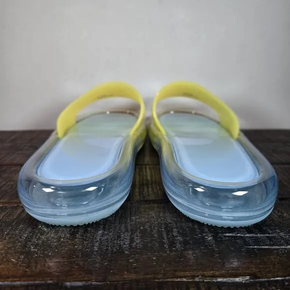 Tory Burch Bubble Jelly Womens Size 11 Squishy Sandals Slides Blue Green