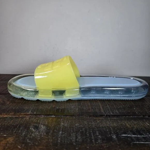 Tory Burch Bubble Jelly Womens Size 11 Squishy Sandals Slides Blue Green