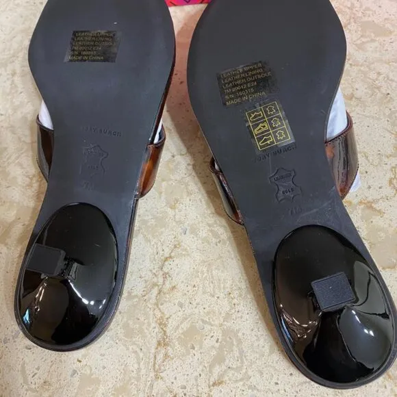Tory Burch Capri Tortoiseshell Medallion Flip Flop Sandals (Orig. $278) w/tax
