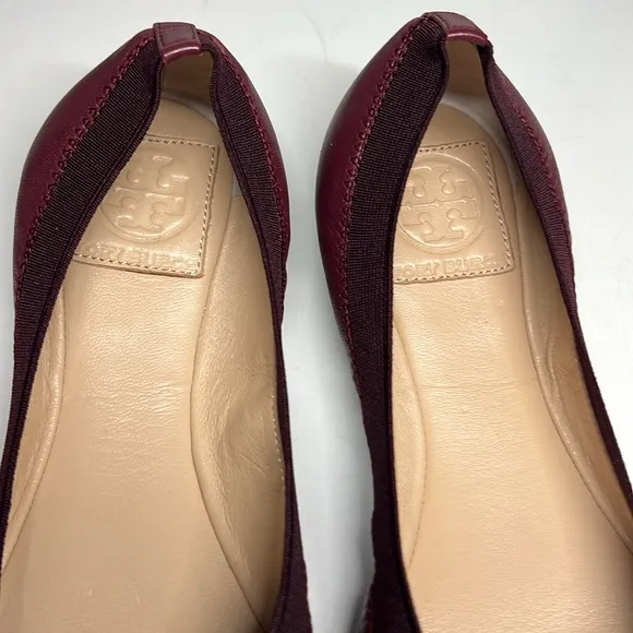 Tory Burch Caroline 2 Ballet Nellie Nappa Leather Elastic Women’s Size 8M