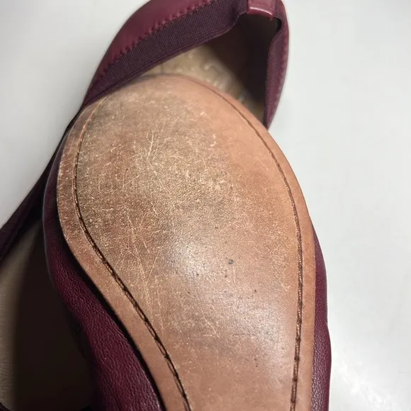 Tory Burch Caroline 2 Ballet Nellie Nappa Leather Elastic Women’s Size 8M