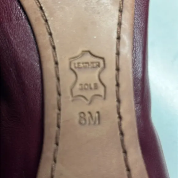 Tory Burch Caroline 2 Ballet Nellie Nappa Leather Elastic Women’s Size 8M