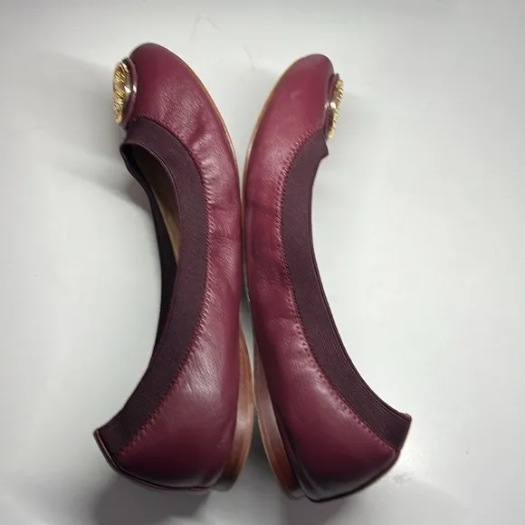 Tory Burch Caroline 2 Ballet Nellie Nappa Leather Elastic Women’s Size 8M