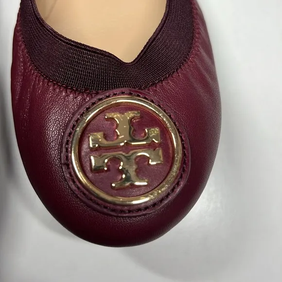 Tory Burch Caroline 2 Ballet Nellie Nappa Leather Elastic Women’s Size 8M
