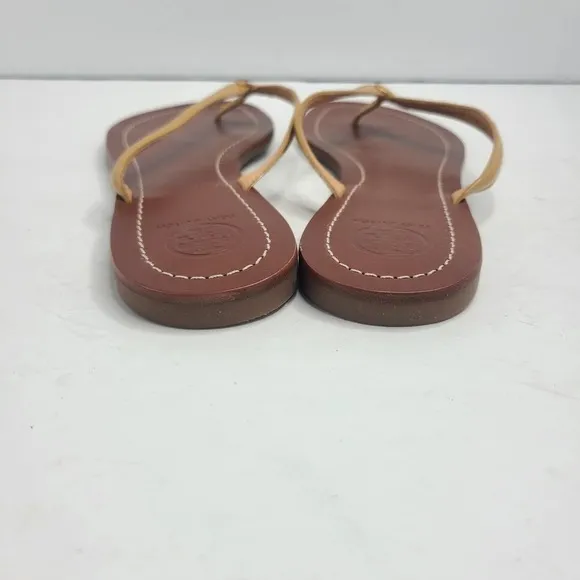 Tory Burch Flip Flops 9.5 Terra Thong Leather Yellow Sandals