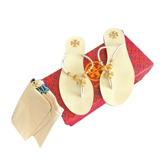 TORY BURCH FLIP FLOPS CAPRI THONG GOAT LEATHER SANDALS SIZE 5.5 NIB