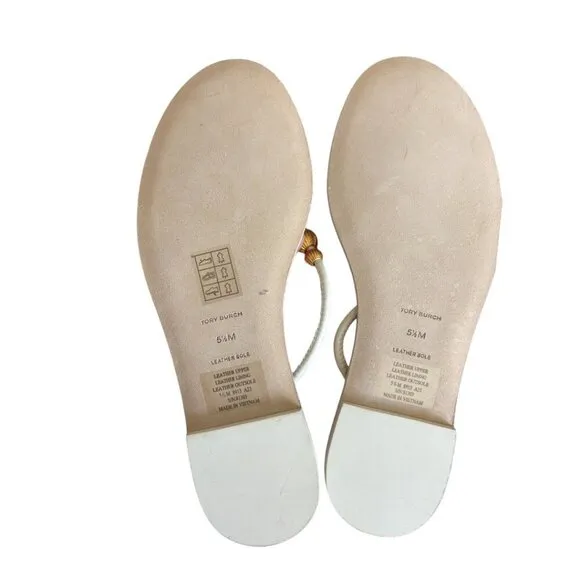 TORY BURCH FLIP FLOPS CAPRI THONG GOAT LEATHER SANDALS SIZE 5.5 NIB
