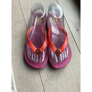 Tory Burch Flip Flops flats sandals logo Red  women 6