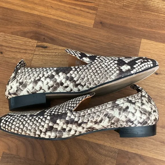 Tory Burch Kira Elastic Heel Snake Python Print Loafers Flats Shoes 8