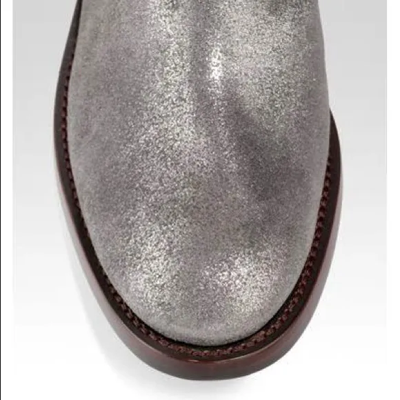 Tory Burch lather  metallic ankle boots size 8.5M