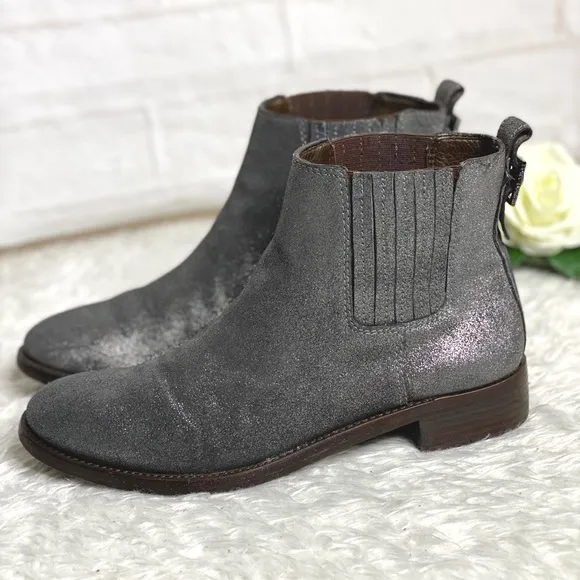 Tory Burch lather  metallic ankle boots size 8.5M