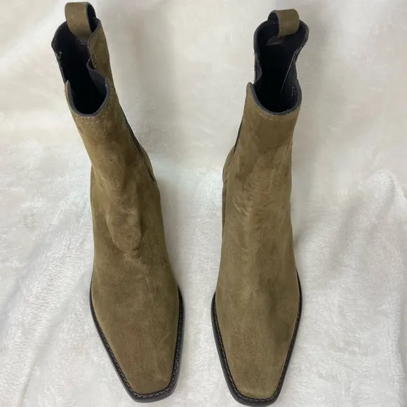 TORY BURCH MEDALLION CHELSEA‎ ANKLE BOOT SUEDE RIVER ROCK 5M, B 239