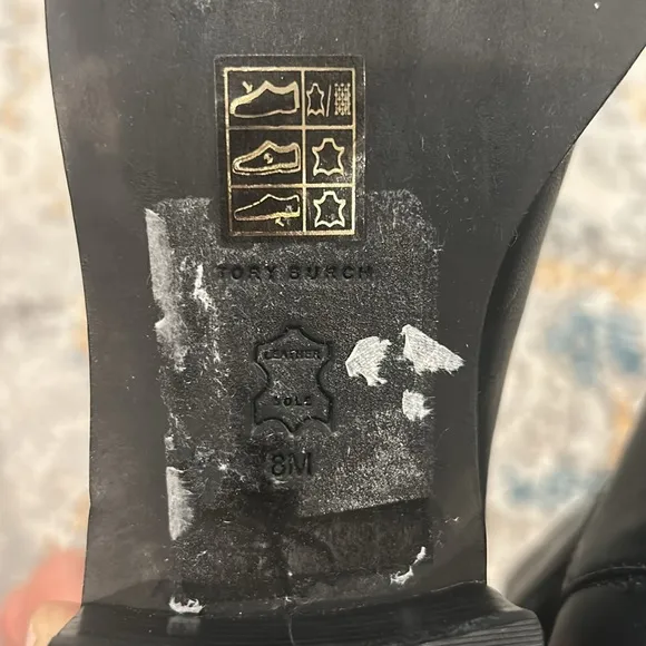 Tory Burch Medallion-plaque 35mm Ankle Boots In Black Leather women size 8