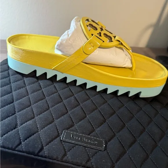 Tory Burch Miller Cloud Lug Soft Patent Leather Sandals
