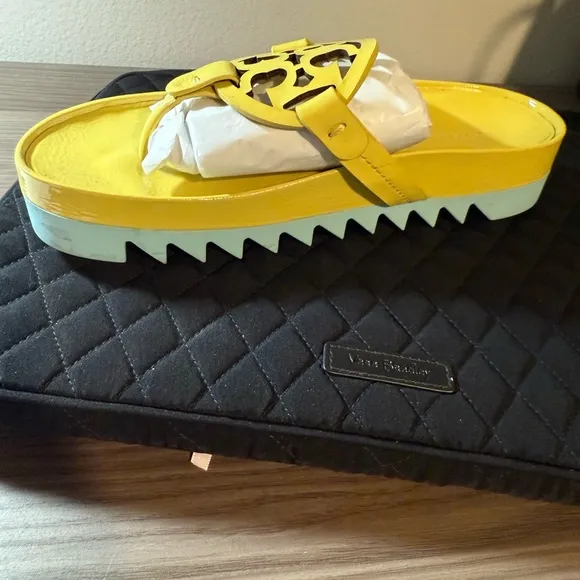 Tory Burch Miller Cloud Lug Soft Patent Leather Sandals