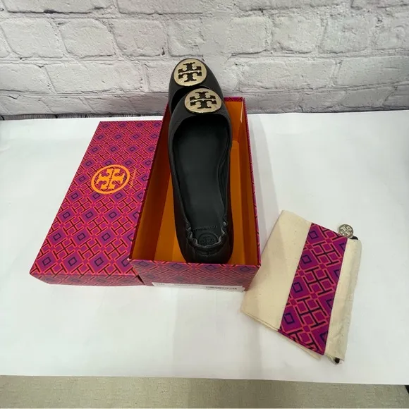 Tory Burch Minnie Ballet with Gold Metal Logo 9